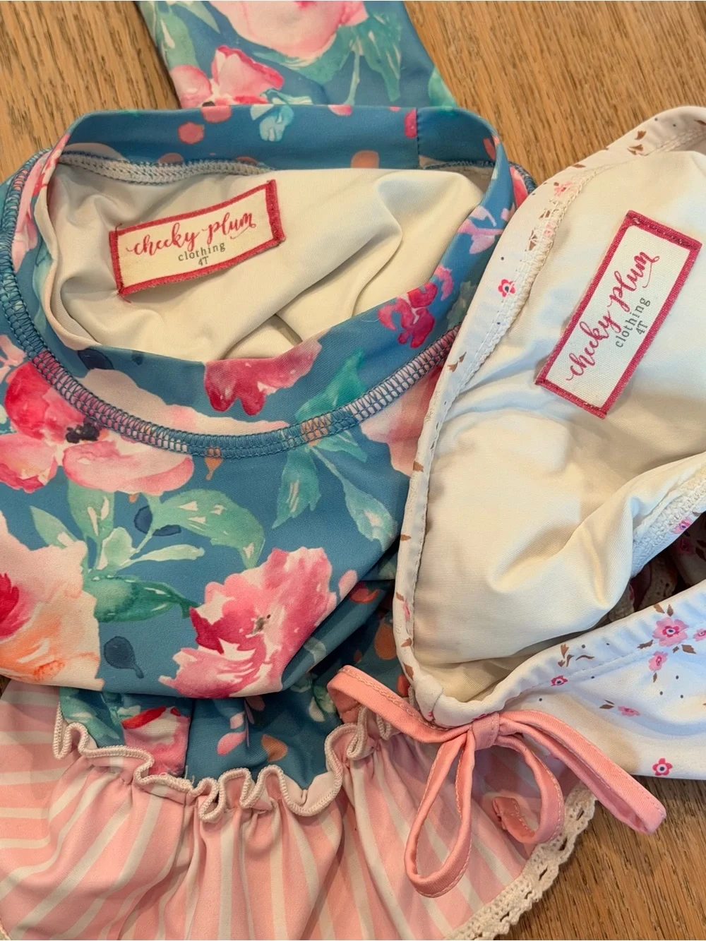 Cheeky Plum Girls' Floral Rashguard Set 4T
